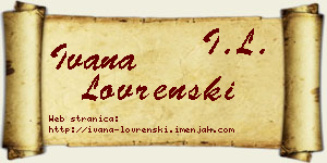 Ivana Lovrenski vizit kartica
